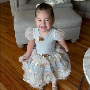 Designer Beggi Ceremonial Gold Polka Dot Tulle skirt set